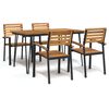 vidaXL Ensemble &agrave; manger de jardin 5 pcs bois d'acacia massif et m&eacute;tal