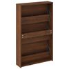 vidaXL Armoire &agrave; chaussures miroir 3niveaux Ch&ecirc;ne marron 63x17x102,5cm