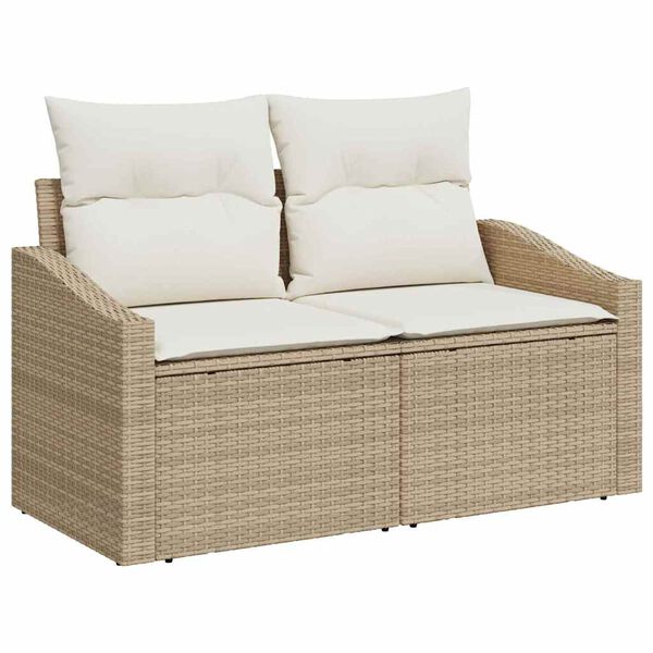 vidaXL Ensemble de canap&eacute; de jardin avec coussin 8 pcs Beige et cr&egrave;me