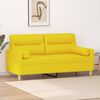vidaXL Canap&eacute; 2 places avec oreillers jaune clair 140 cm tissu