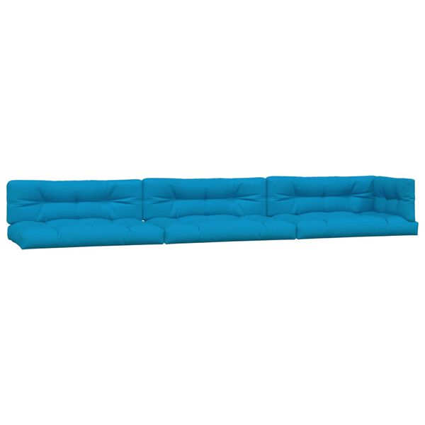 vidaXL Coussins de palette lot de 7 bleu tissu