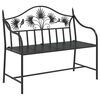 vidaXL Banc de jardin Noir 104 x 52,5 x 89 cm Acier