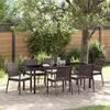 vidaXL Ensemble de salle &agrave; manger pour jardin 7 pcs Marron et Noir