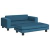 vidaXL Canapé avec repose-pied pour enfants bleu 100x50x30 cm velours