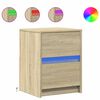 vidaXL Armoire de chevet avec lumières LED chêne sonoma
