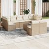 vidaXL Salon de jardin avec coussins 10 pcs beige r&eacute;sine tress&eacute;e