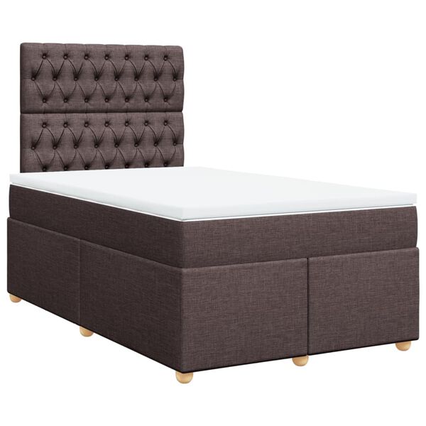 vidaXL Sommier &agrave; lattes de lit avec matelas Marron fonc&eacute; 120x200 cm