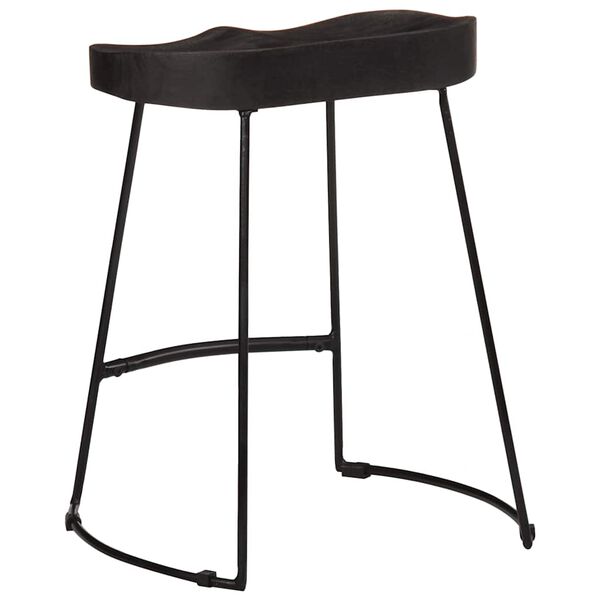 vidaXL Tabourets de bar lot de 2 noir 46x38x52 cm bois manguier massif