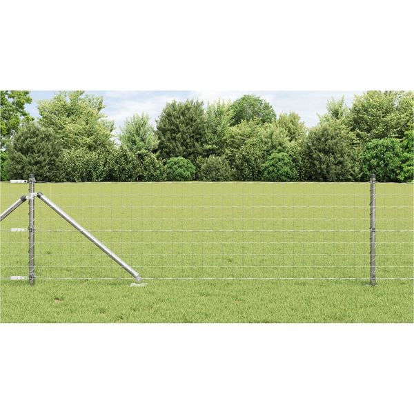 vidaXL Cl&ocirc;ture avec poteau Argent&eacute; 0,4 x 10 m Acier