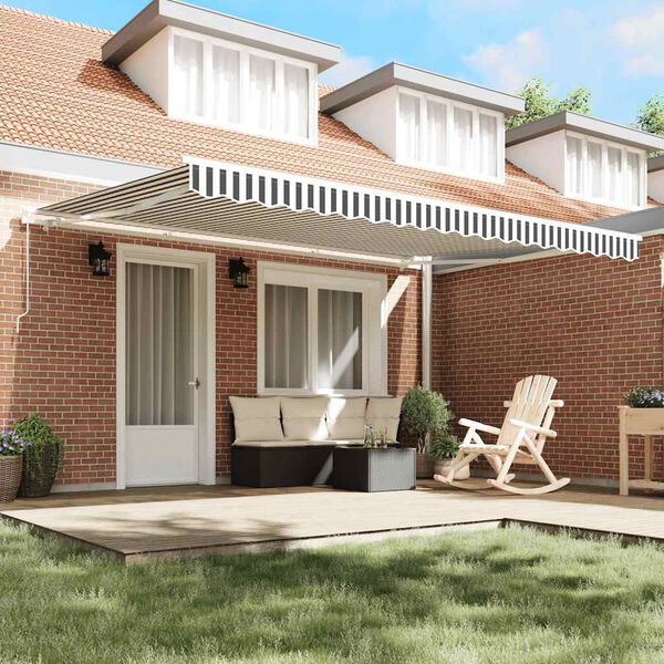 vidaXL Auvent manuel r&eacute;tractable anthracite et blanc 450x300 cm