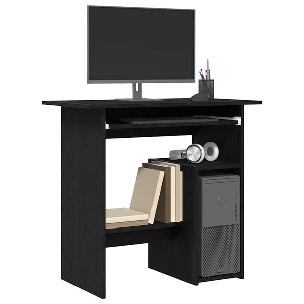 vidaXL Bureau chêne noir 80x45x74 cm bois d'ingénierie