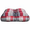 vidaXL Coussin de palette motif &agrave; carreaux rouge 60x40x12 cm tissu