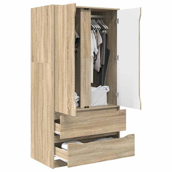 vidaXL Armoire Ch&ecirc;ne Sonoma 79,5 x 49 x 156 cm Bois d&rsquo;ing&eacute;nierie