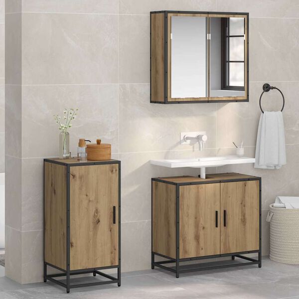 vidaXL Buffet Ch&ecirc;ne artisanal 35,5 x 35 x 76 cm