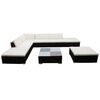 vidaXL Salon de jardin 8 pcs avec coussins r&eacute;sine tress&eacute;e marron