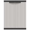 vidaXL Armoire de rangement d'ext&eacute;rieur gris et noir 65x37x85 cm PP