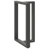 vidaXL Pieds de table de bar en T, 2 pi&egrave;ces, anthracite, 60 x 35 x (90-91) cm, acier