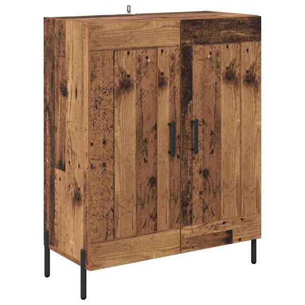 vidaXL Buffet Bois Ancien 69,5 x 34 x 90 cm Bois d'ing&eacute;nierie et fer