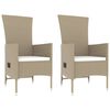 vidaXL Ensemble de salon de jardin 3 pcs beige poly rotin et acier