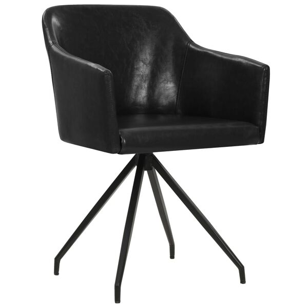 vidaXL Chaises &agrave; manger pivotantes lot de 2 noir similicuir