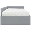 vidaXL Cadre de lit d'angle avec matelas Autre 2 pcs Gris clair tissu