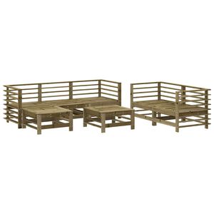 vidaXL Salon de jardin 7 pcs bois de pin impr&eacute;gn&eacute;
