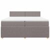 vidaXL Sommier &agrave; lattes de lit avec matelas Taupe 200x200 cm Tissu