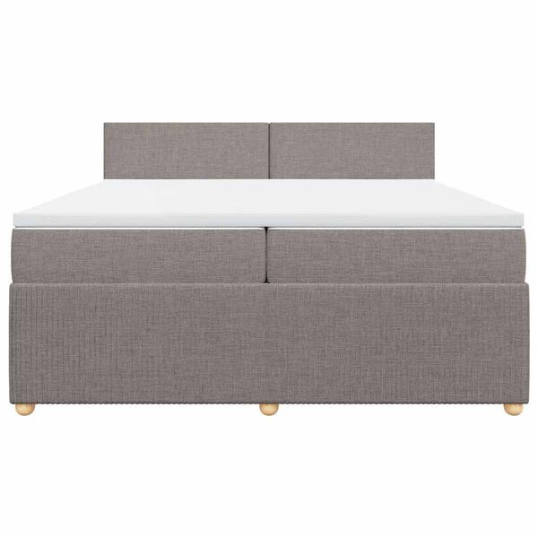vidaXL Sommier &agrave; lattes de lit avec matelas Taupe 200x200 cm Tissu