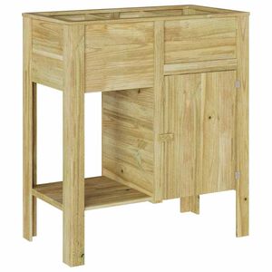 vidaXL Jardin haut Marron Bois de pin impr&eacute;gn&eacute;