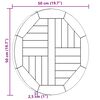 vidaXL Dessus de table Bois de teck solide Rond 2,5 cm 50 cm