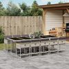 vidaXL Ensemble &agrave; manger de jardin 11pcs avec coussins gris poly rotin