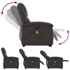 vidaXL Fauteuil inclinable de massage &eacute;lectrique marron fonc&eacute;
