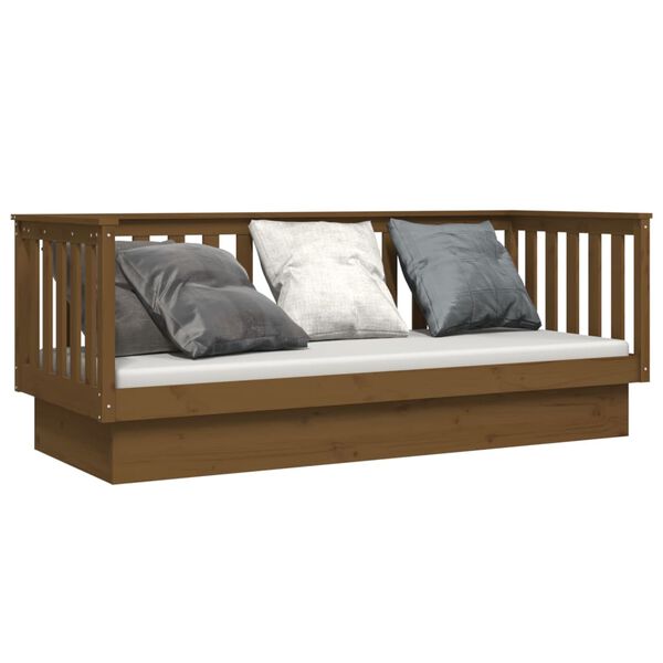 vidaXL Lit de jour sans matelas marron miel 75x190 cm bois pin massif