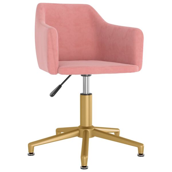 vidaXL Chaises &agrave; manger pivotantes lot de 4 Rose Velours
