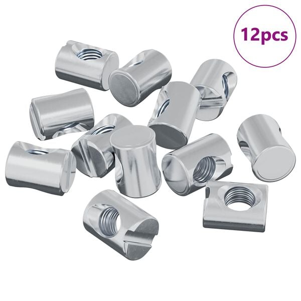 vidaXL &Eacute;crous &agrave; baril 12 pcs M6 x 13 mm (Diam&egrave;tre du filetage x H)