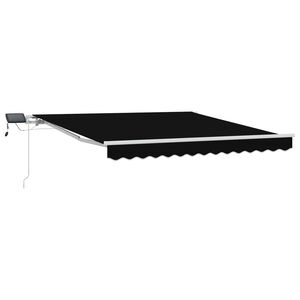 vidaXL Auvent R&eacute;tractable Noir 300 x 250 cm Tissu et acier