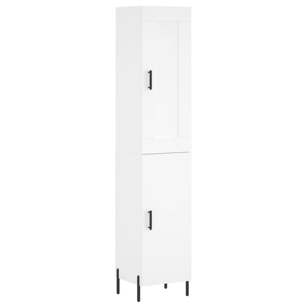 vidaXL Buffet haut Blanc 34,5x34x180 cm Bois d'ing&eacute;nierie