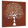 vidaXL D&eacute;coration murale jardin 55x55 cm acier corten design d'arbre