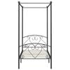 vidaXL Cadre de lit à baldaquin sans matelas gris métal 90x200 cm
