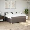 vidaXL Sommier &agrave; lattes de lit avec matelas Taupe 180x200 cm Tissu
