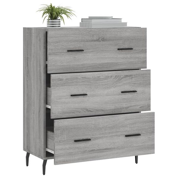 vidaXL Buffet sonoma gris 69,5x34x90 cm bois d'ing&eacute;nierie