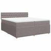 vidaXL Sommier &agrave; lattes de lit avec matelas Taupe 200x200 cm Tissu