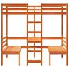 vidaXL Lit mezzanine avec bureau et chaises brun cire 90x190 cm pin