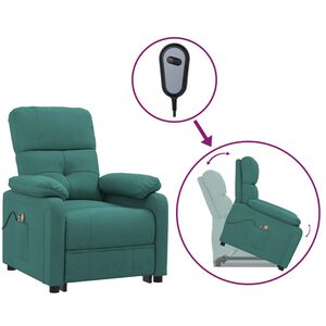 vidaXL Fauteuil de massage Vert fonc&eacute; Tissu