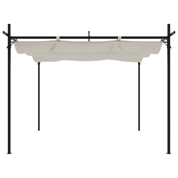 vidaXL Pergola avec toit r&eacute;tractable cr&egrave;me 295x292x230 cm
