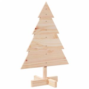 vidaXL Arbre de No&euml;l en bois pour d&eacute;coration 70 cm bois massif