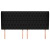 vidaXL T&ecirc;te de lit avec oreilles Noir 203x23x118/128 cm Tissu