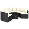 vidaXL Salon de jardin 7 pcs avec coussins R&eacute;sine tress&eacute;e Noir