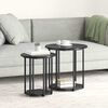 vidaXL Ensemble de tables d'appoint avec &eacute;tag&egrave;re 2 pcs Ch&ecirc;ne noir