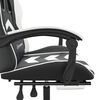 vidaXL Chaise de jeu pivotante et repose-pied Noir et blanc Similicuir